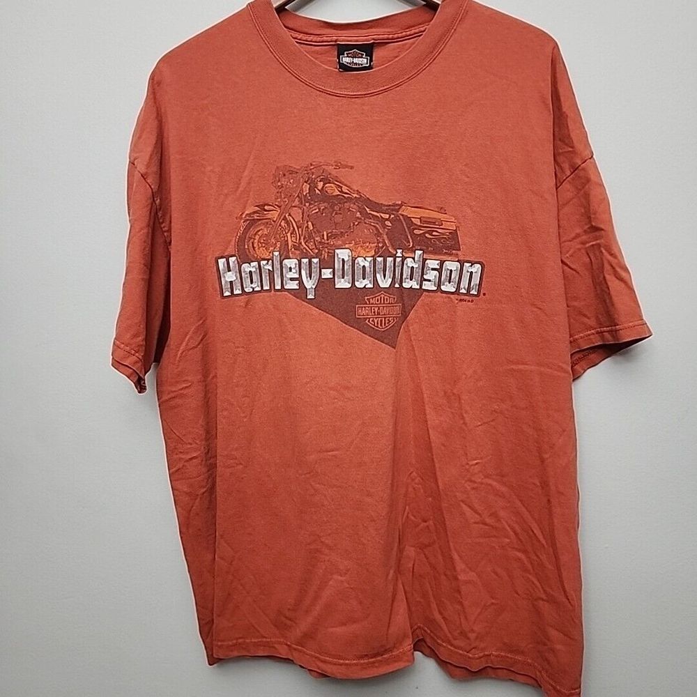 2004 Harley Davidson Harv's Macedon New York Orange‎ T Shirt Size 2XL